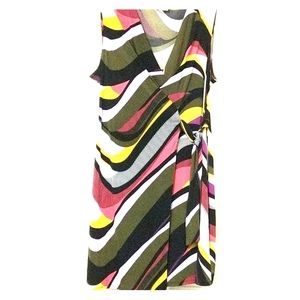 Sleeveless Faux Wrap Dress